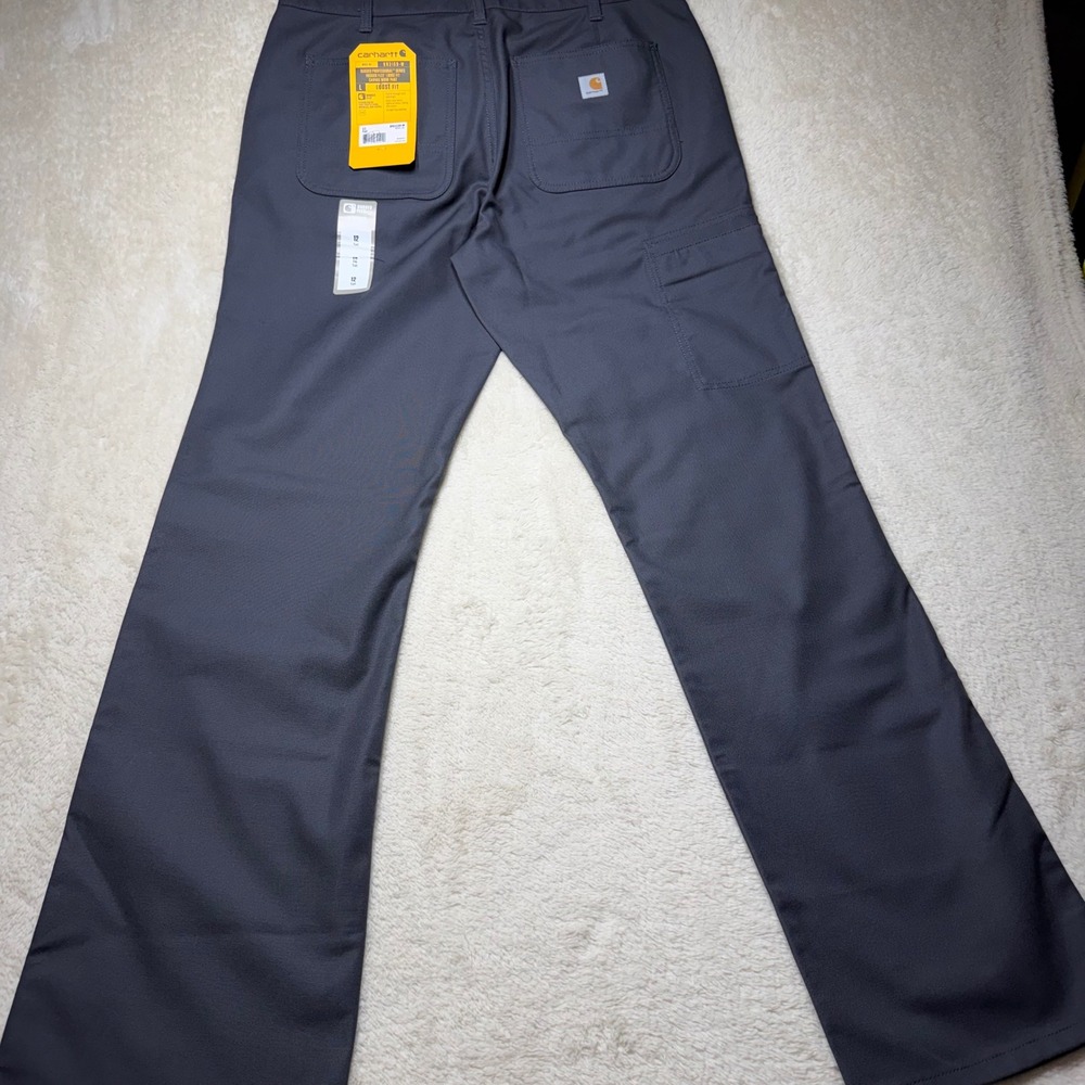 Carhartt Women's Canvas Work Pants Size 12 Tall Gray Loose Fit Rugged